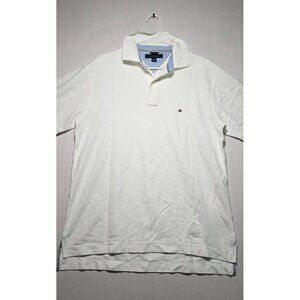 Tommy Hilfiger Polo Shirt Men’s Large White Short Sleeve New Without Tags